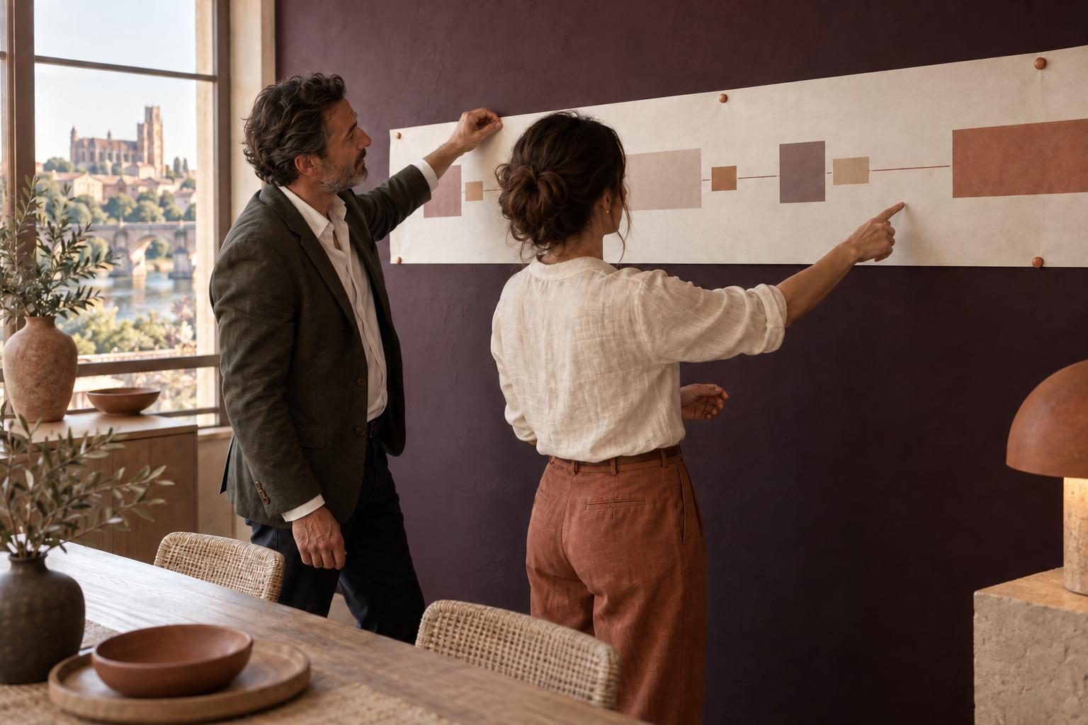 Timeline de trésorerie épinglée au mur